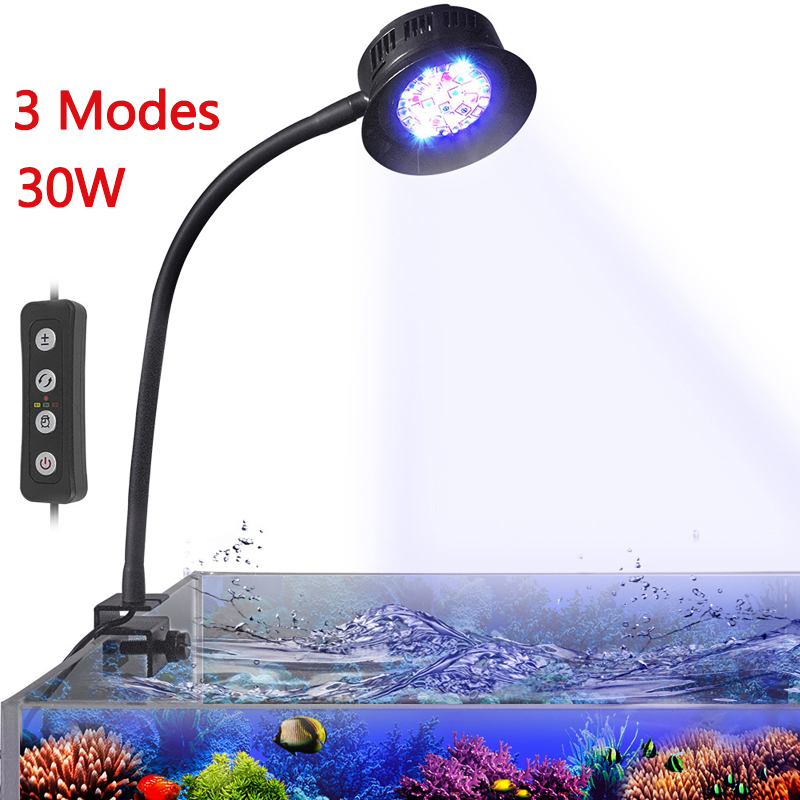 Marine Aquarium Timing - 30W水槽用LEDリーフライト調光可能照明マリンLED水槽ライトタイマー付き海水ライト水槽LPS SPS照明