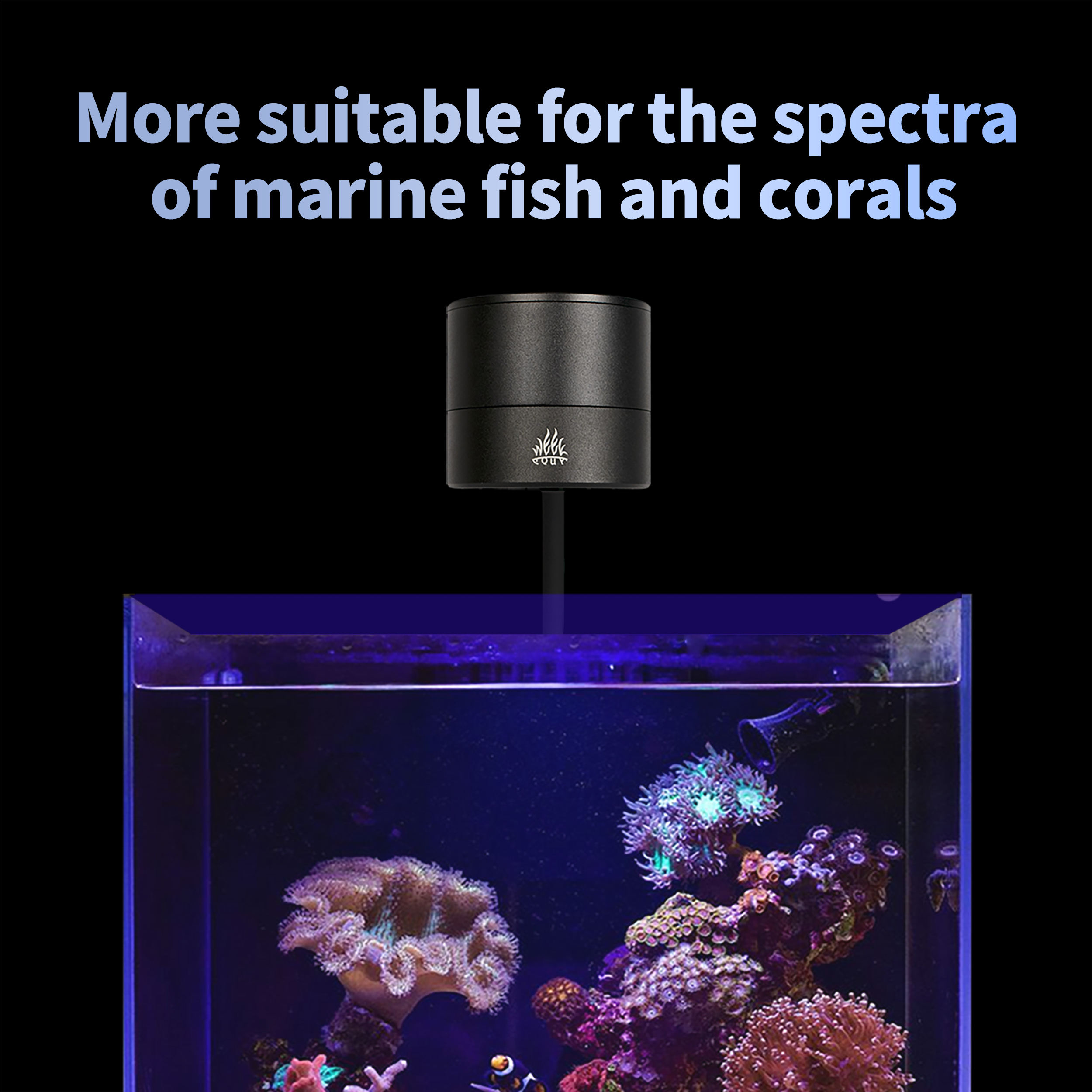 Marine Aquarium Timing - T95 Sea 50W フルスペクトラムマリンコーラルLEDライト APP制御 タイマー機能付き