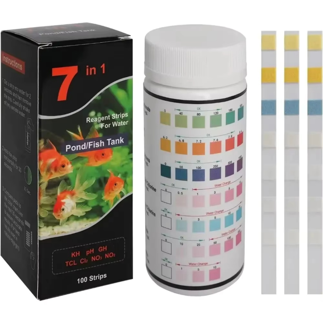 Marine Aquarium Test Kit - 7-in-1 水槽用淡水pH試験紙キット - 水槽やプールの水質を素早く簡単にチェックできる