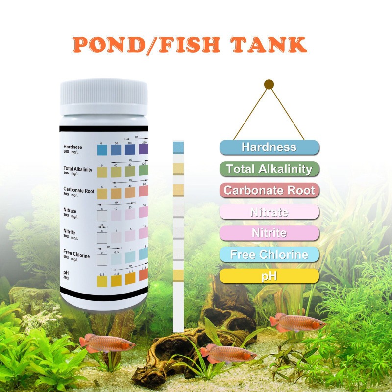 Marine Aquarium Test Kit - 7 in 1水槽テストストリップ プロ仕様水質検査キット 淡水・海水魚タンク用 PH・亜硝酸塩・硝酸塩測定