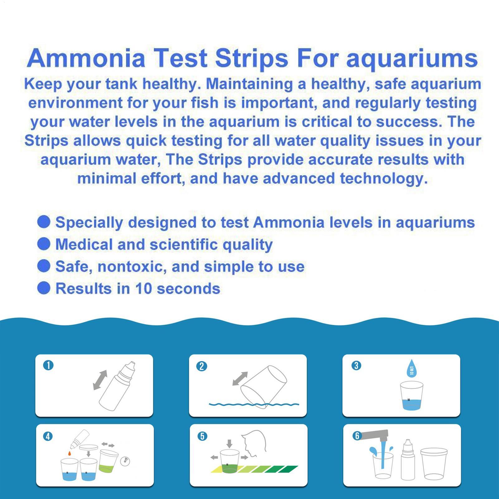 水槽用アンモニアテストストリップ 安全なラボグレード水質検査 - Marine Aquarium Test Kit のレビューと価格