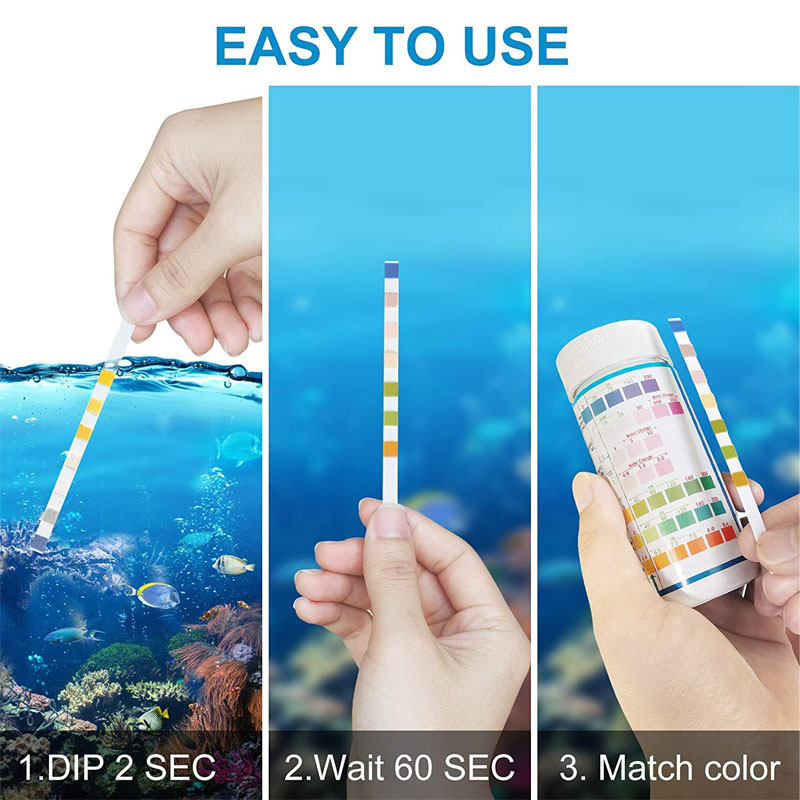 7-IN-1 水族館テストストリップ 100 個水槽テストキ - Marine Aquarium Test Kit のレビューと価格