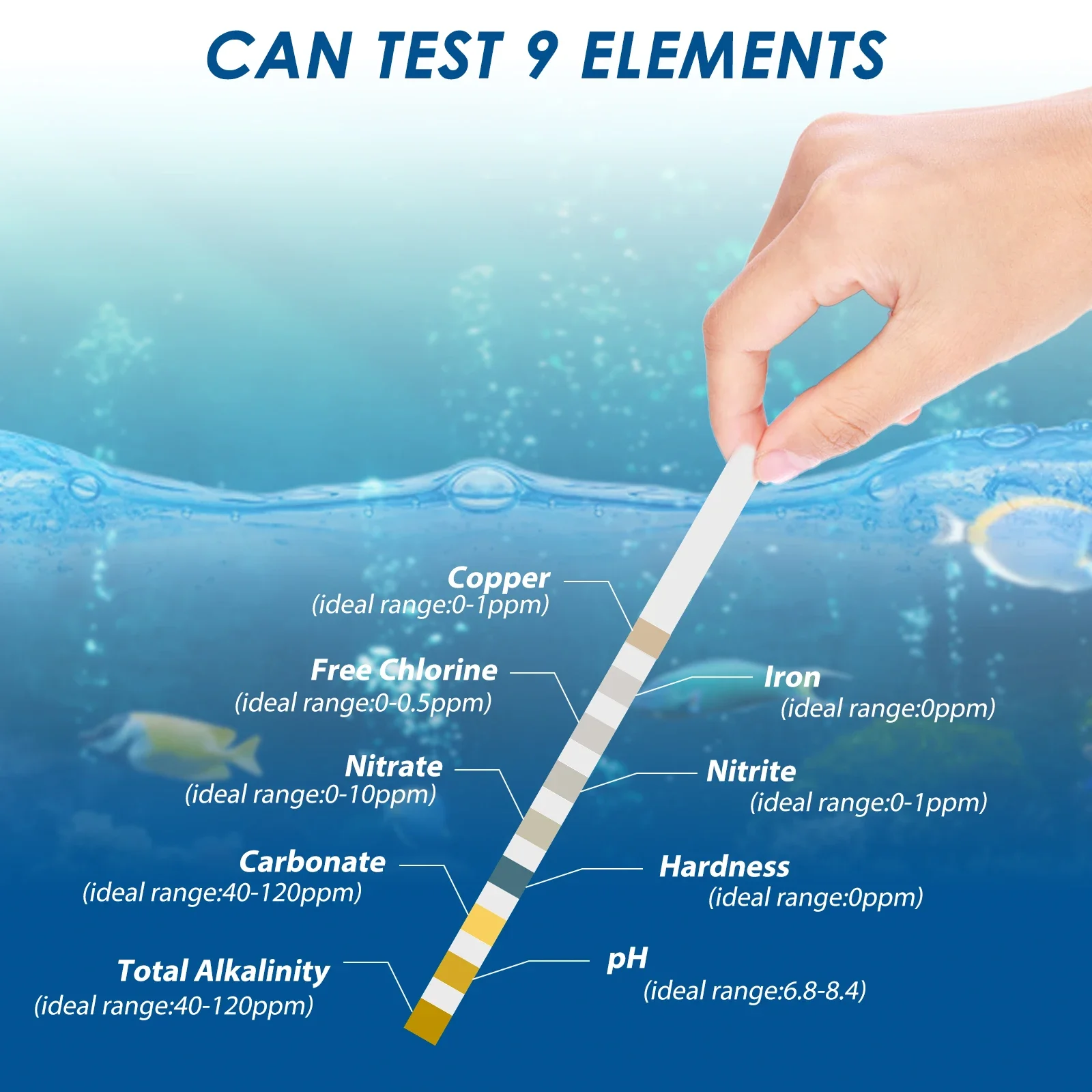 100 個 9-IN-1 水族館テスト水槽テストキット試験管 - Marine Aquarium Test Kit のレビューと価格