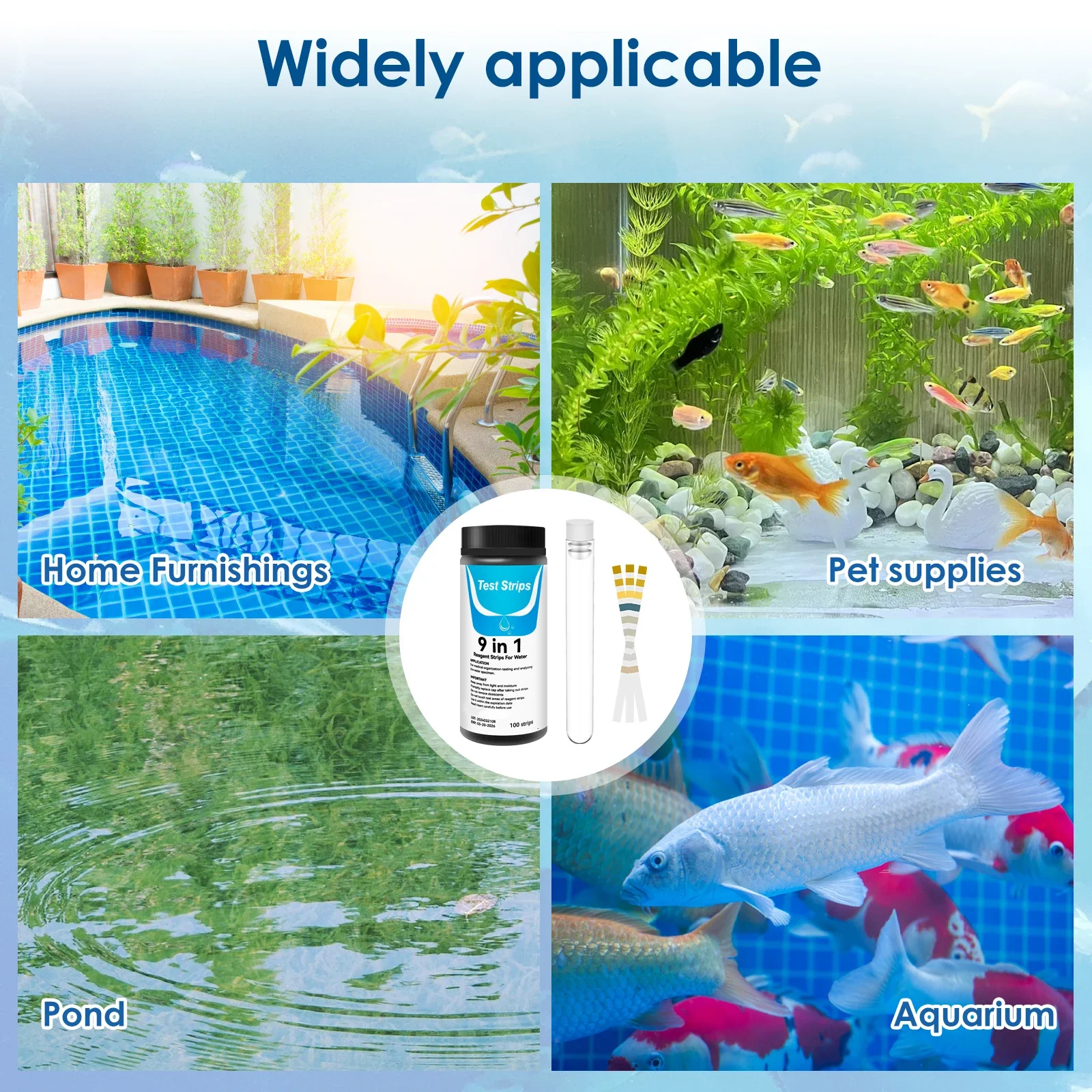 100 個 9-IN-1 水族館テスト水槽テストキット試験管 - Marine Aquarium Test Kit のレビューと価格