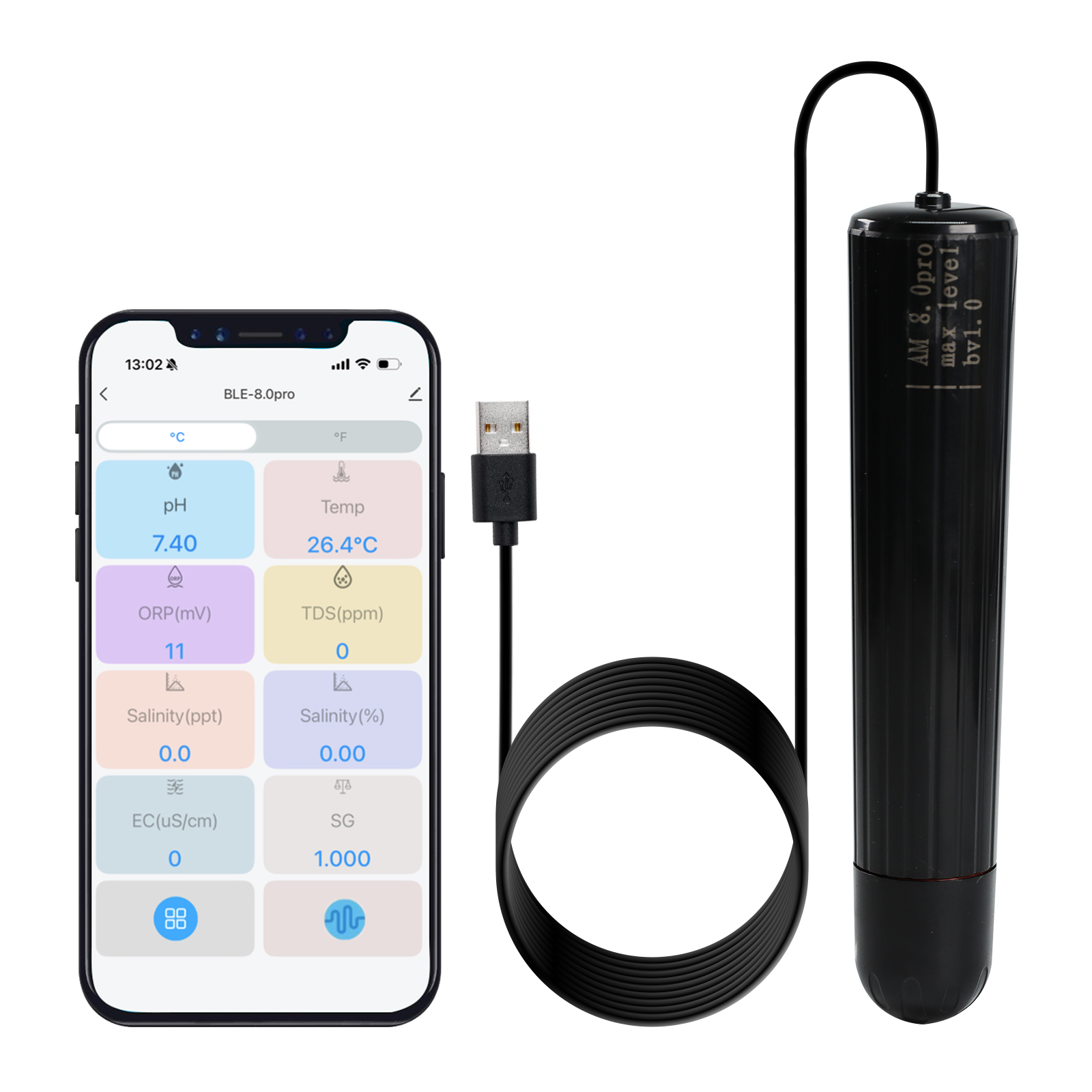 高度な7-in-1 WiFi水質モニター、水族館、水耕栽培、 - Marine Aquarium Test Kit のレビューと価格